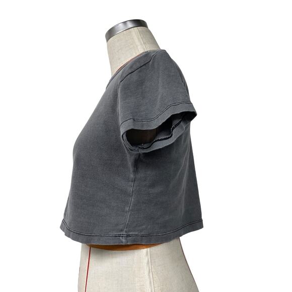 O'Neill Womens Size M Grey Short Sleeve Graphic Crop Top - Picture 4 of 6